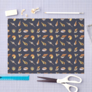 Seashell Decoupage Tissue Paper Navy Tissuepapier