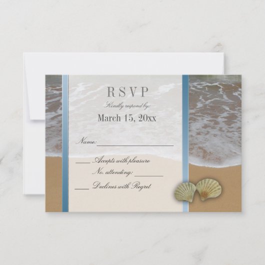 Seashell Destination Wedding DIY RSVP (Voorkant)