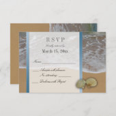 Seashell Destination Wedding DIY RSVP (Voorkant / Achterkant)