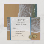 Seashell Destination Wedding DIY RSVP Kaartje (Voorkant / Achterkant)