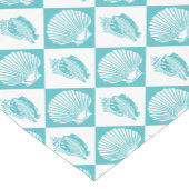 Seashell Diamond Nautical Beach Blue Korte Tafelloper (Hoek)