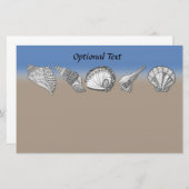 Seashell Drawing Art Briefpapier (Voorkant / Achterkant)