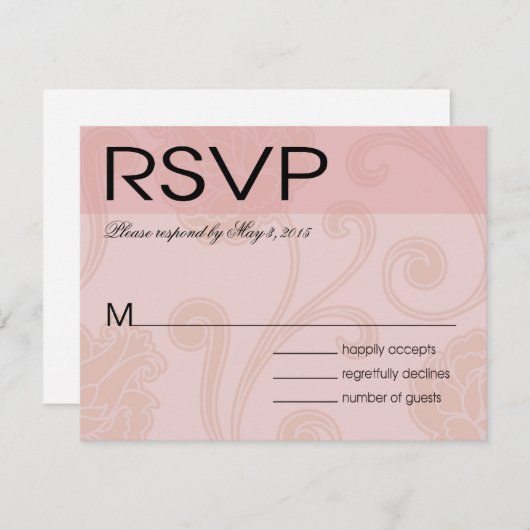 Seashell Dreams Beach Wedding RSVP rose (Devant / Derrière)