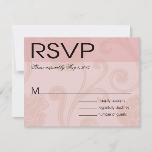 Seashell Dreams Beach Wedding RSVP roze (Voorkant)
