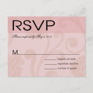 Seashell Dreams Beach Wedding RSVP roze Kaartje
