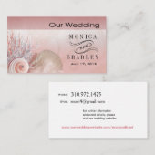 Seashell Dreams Beach Wedding Website roze Informatiekaartje (Voorkant / Achterkant)