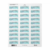 Seashell Dreams Strand Bruiloft aqua Etiket (Full Sheet)