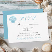 Seashell Elegant Nautisch Strand Kustbruiloft RSVP Kaartje