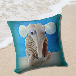 Seashell Elephant Craft Animal Sanibel Island FL Kussen