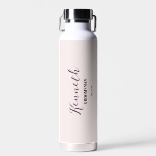 Seashell en Plum Modern Monogram Bachelor Waterfles