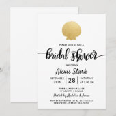 Seashell Faux Gold Foil Ocean Vrijgezellenfeest Kaart (Voorkant / Achterkant)