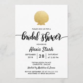 Seashell Faux Gold Foil Ocean Vrijgezellenfeest Kaart