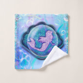 Seashell Fit for a Mermaid Glitter Girls Magical Bad Handdoek (Wasdoekje)