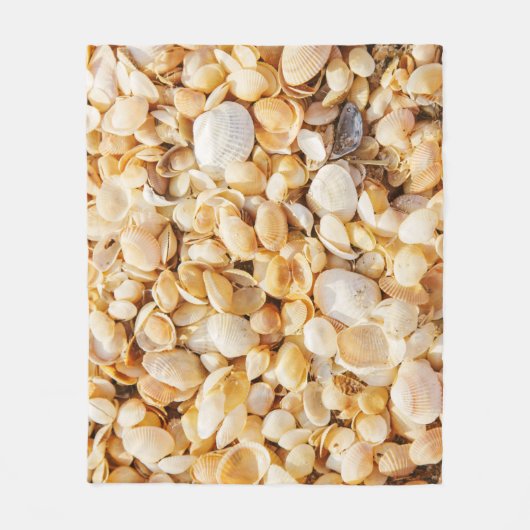 Seashell gestructureerde zomer strand achtergrond. fleece deken (Voorkant)