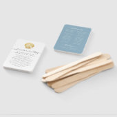 Seashell Gold Dusty Blue Beach huwelijksprogramma  Handwaaier (Niet-gemonteerd)