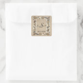 Seashell grens op Brown Weave Monogram Sticker (Tas)