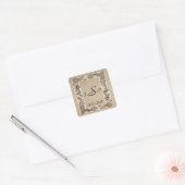 Seashell grens op Brown Weave Monogram Sticker (Envelop)