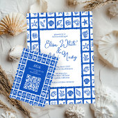 Seashell Grid Beach Seaside Wedding CUSTOM Kaart