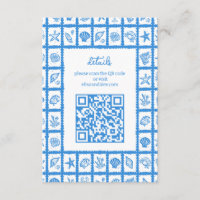 Seashell Grid Beach Wedding AANGEPASTE QR-code