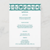 Seashell Grid Beach Wedding Groen Wit CUSTOM Menu (Voorkant)