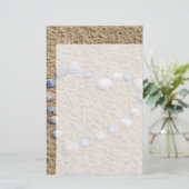 Seashell hart briefpapier (Staand voorkant)