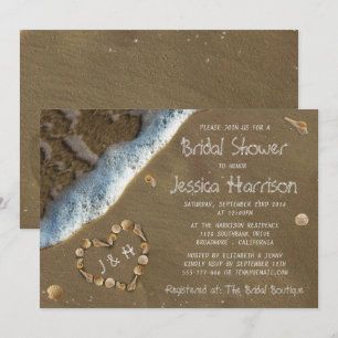 Seashell Heart Beach Invitations de douche nuptial