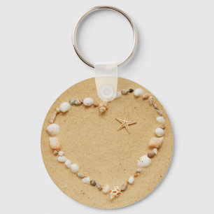 Seashell Heart met Starfish Sleutelhanger