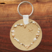 Seashell Heart met Starfish Sleutelhanger (Voorkant)