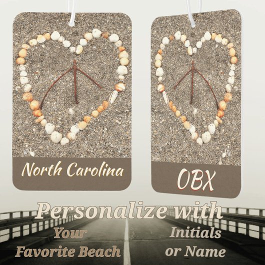 Seashell Heart Peace Sign BOX Beach NC Luchtverfrisser