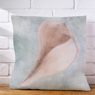 Seashell in Cream and Coastal Blue Pastel Kussen