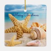Seashell-kerstversiering Keramisch Ornament (Achterkant)