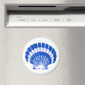 Seashell - kobalt blauw en wit magneet (Insitu (Vaatwasser))
