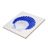 Seashell - kobalt blauw en wit tegeltje (Zijkant)
