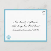 Seashell Kust Romantische Zomer Huwelijk RSVP Uitnodiging Briefkaart (Achterkant)