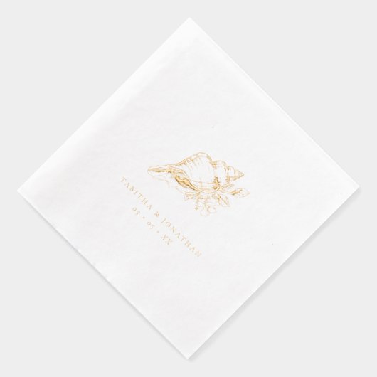 Seashell Kustbruiloft Folie Servetten (Rechts)