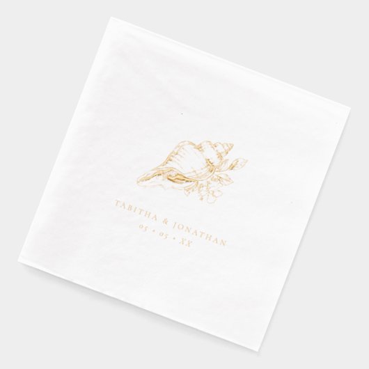 Seashell Kustbruiloft Folie Servetten (Links)