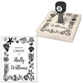 Seashell Lijst Custom Ex Libris Boekplaat Rubberstempel (Gestempeld)