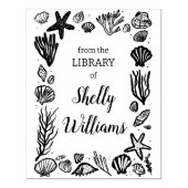 Seashell Lijst Custom Ex Libris Boekplaat Rubberstempel (Afrduk)