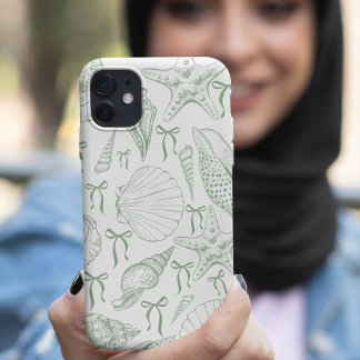 Seashell linten patroon iPhone 16 hoesje