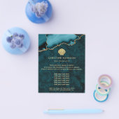 seashell - logo over blauwgroen ontwerp flyer (Enkel)