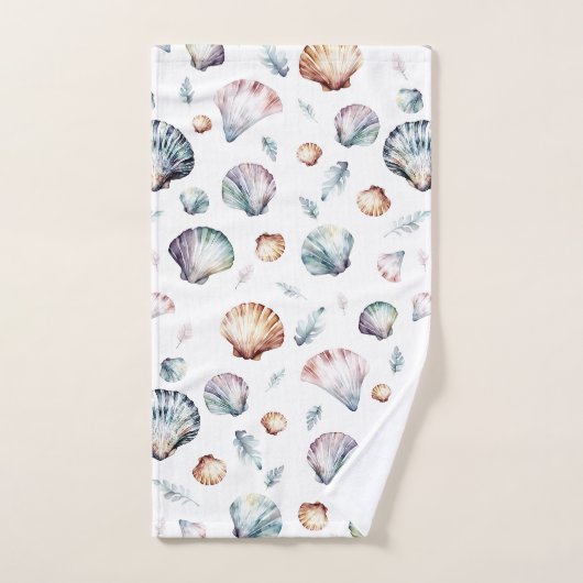 Seashell Ocean Beach Sea Shell Design 358 (Serviette à main)