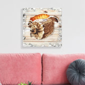 Seashell on Wood Beach House Decor I Canvas Afdruk (Insitu (Woonkamer))