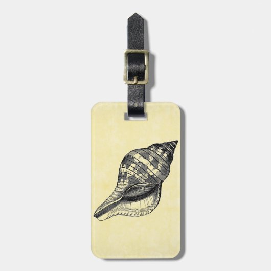  Seashell op Cream Bagagelabel (Voorkant verticaal)