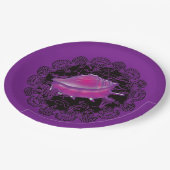 Seashell Paars Papieren Bordje (Gekanteld)