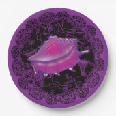 Seashell Paars Papieren Bordje (Voorkant)