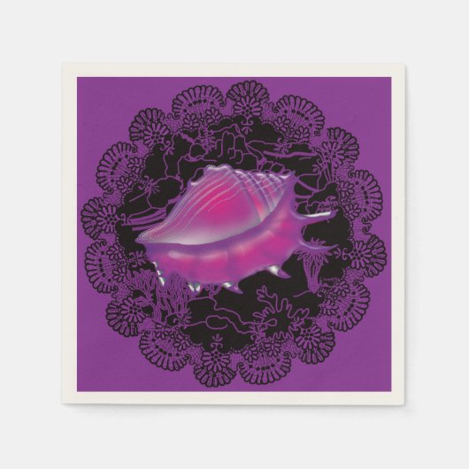Seashell Paars Servetten (Voorkant)