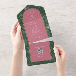 Seashell Palm Beach Weddenschap QR Code RSVP All In One Uitnodiging