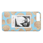  Seashell Patroon | Uw foto en naam Case-Mate iPhone Case (Achterkant (Horizontaal))