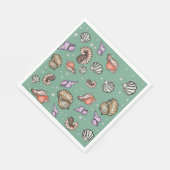 Seashell Pattern op Paper Napkins Servet (Hoek)