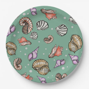 Seashell Pattern Papieren Bordje